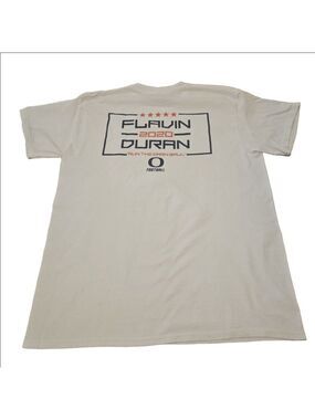 Men's Gildan White Flavin Duran 2020 Football Short Sleeve Tee L